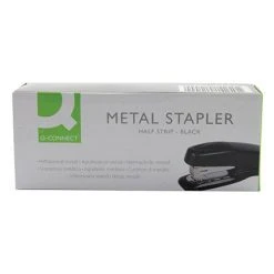 Q-Connect Metal Half Strip Stapler Black KF01044 Desk Essentials