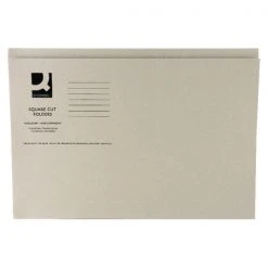 Q-Connect Square Cut Folder Mediumweight 250gsm Foolscap Buff KF01190