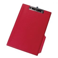 Filing & Folders Q-Connect PVC Single Clipboard Foolscap Red KF01298
