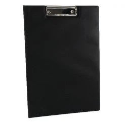 Filing & Folders Q-Connect PVC Foldover Clipboard Foolscap Black KF01300