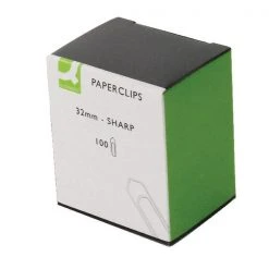 Q-Connect Paperclips No Tear 32mm KF01312Q Student Stationery