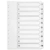 Filing & Folders Q-Connect 1-10 Index Multi-punched Polypropylene White A4 KF01353 1 Filing & Folders Q-Connect 1-10 Index Multi-punched Polypropylene White A4 KF01353