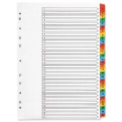 Q-Connect 1-31 Index Multi-punched Reinforced Board Multi-Colour Numbered Tabs A4 White KF01522 Filing & Folders