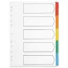 Q-Connect 5-Part Index Multi-punched Reinforced Board Multi-Colour Blank Tabs A4 White KF01525 Filing & Folders
