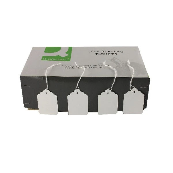 Unbranded Strung Ticket 57x38mm White (pack Of 1000) KF01621 3 Unbranded Strung Ticket 57x38mm White (pack Of 1000) KF01621