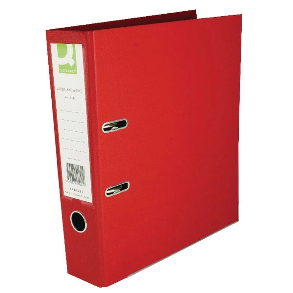 Filing & Folders Q-Connect 70mm Lever Arch File Polypropylene A4 Red KF20021 3 Filing & Folders Q-Connect 70mm Lever Arch File Polypropylene A4 Red KF20021