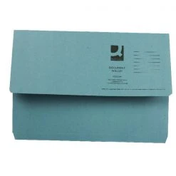 Q-Connect Document Wallet Foolscap Blue KF23011 Filing & Folders