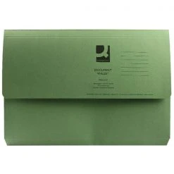 Q-Connect Document Wallet Foolscap Green KF23012