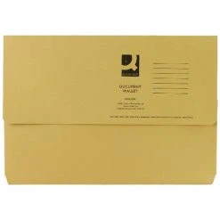 Q-Connect Document Wallet Foolscap Yellow KF23017