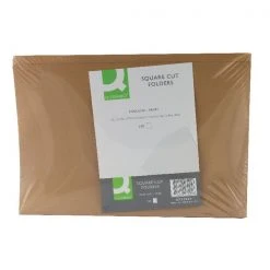 Q-Connect Kraft Square Cut Folder 170gsm Foolscap Buff KF23025 Filing & Folders