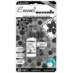 Adhesives And Tapes Ranger Accents Enamel Accents - Black & White Set