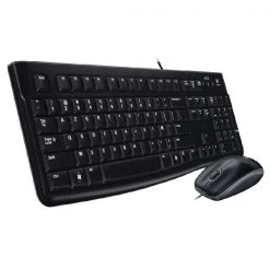 Logitech Black MK120 Wired Keyboard And Mouse Set 920-002552 Desk Essentials