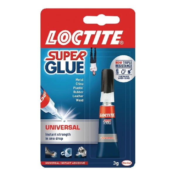 Glues & Adhesives Loctite Super Glue Universal 3g Clear 864991 3 Glues & Adhesives Loctite Super Glue Universal 3g Clear 864991