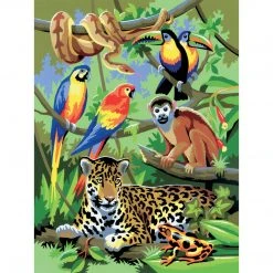 Royal & Langnickel Paint By Numbers And Scraper Board Sets Paint By Numbers Junior Small Jungle Scene
