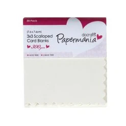 Papermania 3x3 Cards/Envelopes Scalloped (20pk 300gsm) - Cream