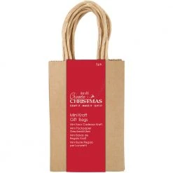 Papermania Miscellaneous Craft Accessories Create Christmas Mini Kraft Gift Bags - Brown Kraft