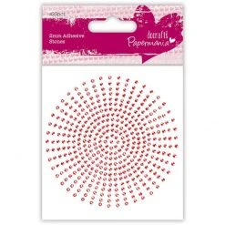 Papermania Craft Embellishments 2mm Adhesive Stones - Red