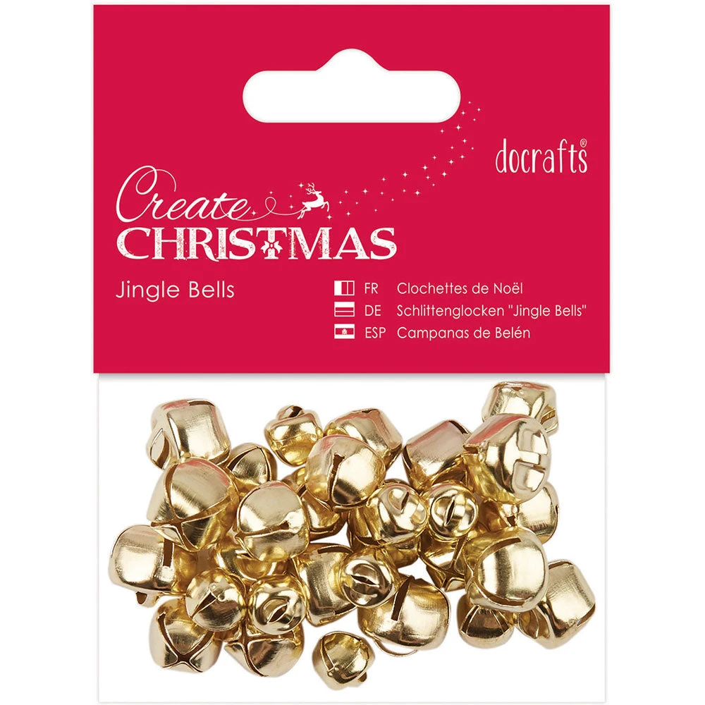 Papermania Jingle Bells - Gold - Assorted Sizes 3 Papermania Jingle Bells - Gold - Assorted Sizes