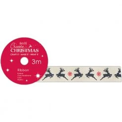 Papermania Cotton Christmas Ribbon - Reindeer - Create Christmas 5 Papermania Cotton Christmas Ribbon - Reindeer - Create Christmas