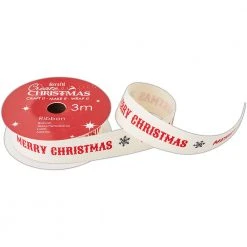 Papermania Cotton Christmas Ribbon - Merry Christmas - Create Christmas