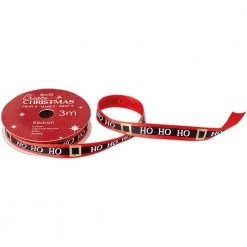 Papermania Satin Christmas Ribbon - Ho Ho Ho - Create Christmas
