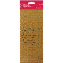 Papermania Outline Stickers - Merry Christmas - Gold