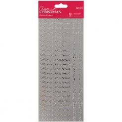 Papermania Outline Stickers - Merry Christmas - Silver