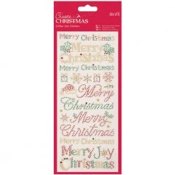 Papermania Glitter Dot Stickers - Christmas Text