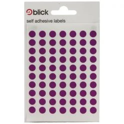 Blick Coloured Labels In Bags Round 8mm Dia 490 Per Bag Purple RS003052