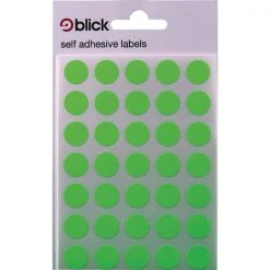 Blick Flourescent Labels In Bags Round 13mm Dia 140 Per Bag Green RS004158