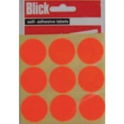 Blick Coloured Labels In Bags Round 29mm Dia 36 Per Bag Red RS005155