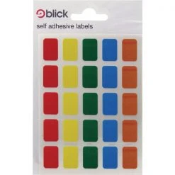 Blick Coloured Labels In Bags 12x18mm 120 Per Bag Assorted RS006251