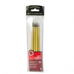 Royal & Langnickel Royal & Landnickel Bamboo Brown Hair Set Of 4 Brushes Artists Brushes
