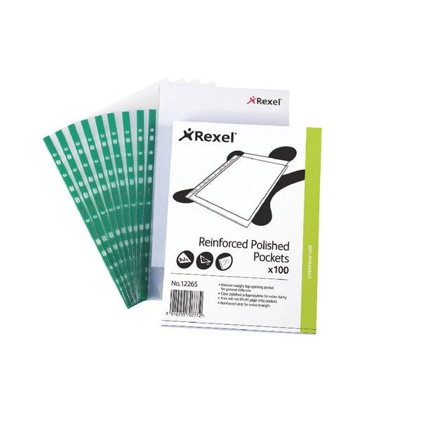 Rexel Pockets Reinforced Polypropylene Clear CKP/A4 12265 Filing & Folders 3 Rexel Pockets Reinforced Polypropylene Clear CKP/A4 12265 Filing & Folders