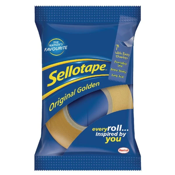 Sellotape Original Golden Tape Pack Of 6 24mmx33m 1443254 Glues & Adhesives 3 Sellotape Original Golden Tape Pack Of 6 24mmx33m 1443254 Glues & Adhesives