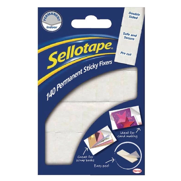 Glues & Adhesives Sellotape Sticky Fixers Permanent 12x25mm 1445422 3 Glues & Adhesives Sellotape Sticky Fixers Permanent 12x25mm 1445422
