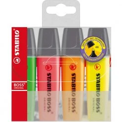 Stabilo BOSS Original Highlighter Pens - Wallet Of 4 Colours Writing Pens & Pencils