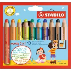 Writing Pens & Pencils Stabilo Woody Set Of 10 Colouring Pencils
