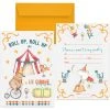 Mustard & Grey Mustard And Gray Circus Party Invitations Social Stationery