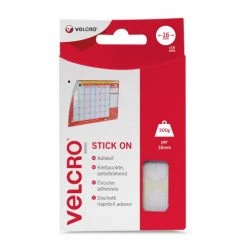 VELCRO White Stick On Coins 16mm 16 Sets Glues & Adhesives