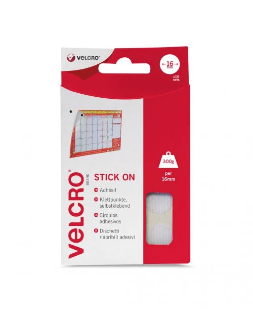 VELCRO White Stick On Coins 16mm 16 Sets Glues & Adhesives 3 VELCRO White Stick On Coins 16mm 16 Sets Glues & Adhesives