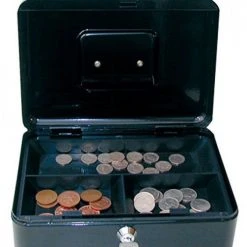 Cathedral Value 25cm (10 Inch) Key Lock Metal Cash Box Black