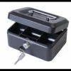 Cathedral Storage Value 20cm (8 Inch) Key Lock Metal Cash Box Black