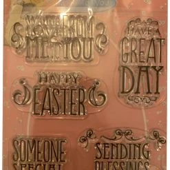 Trimcraft Me To You Clear Easter Text Stamp