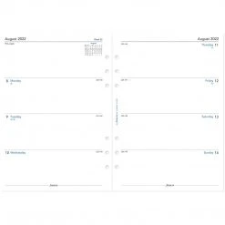 Diaries Filofax A5 Week On Two Pages English Mid Year Aug 22 - Jul 23