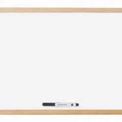Bi-Office Drywipe Whiteboard Wood Frame 400mm X 300mm