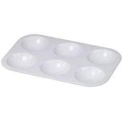Unbranded Plastic Rectangular 6 Well Palette Small 13cm X 8.5cm Art Accessories