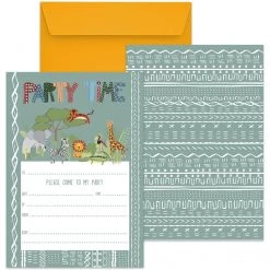 Mustard & Grey Mustard And Gray Safari Birthday Party Invitations Social Stationery