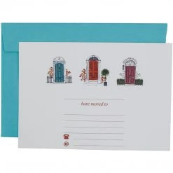 Mustard & Grey Mustard And Gray Three Doors Down Change Of Address Card Set